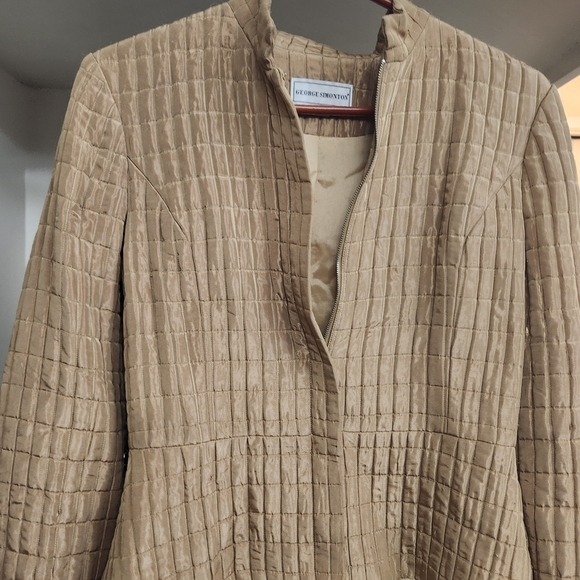 George Simonton Jackets & Blazers - George Simonton Tan Quilted Blazer
